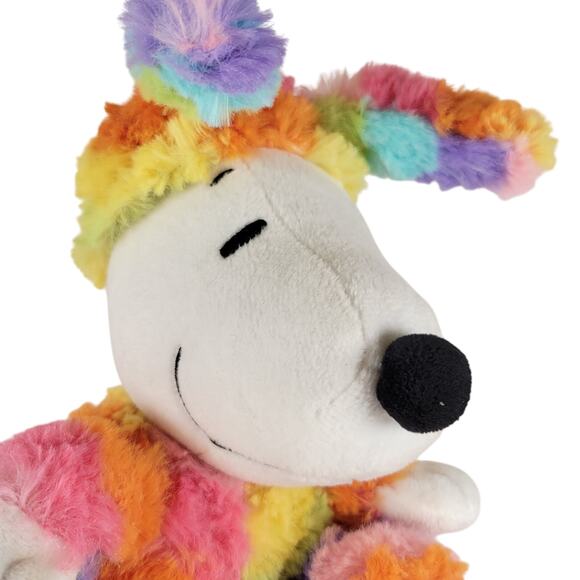 Peanuts Snoopy Plush 9" Bunny Ears Rainbow Suit Easter Stuffed Toy Hallmark 2018 - Picture 9 of 15